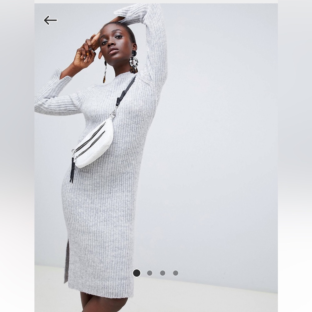 Vero Moda Grey Midi Sweater Dress - XS